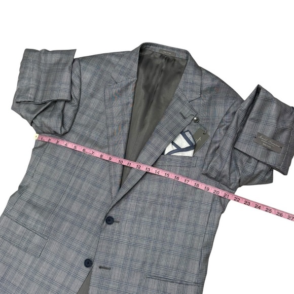 Daniel Cremieux Loro Piana 40R 34W Loro Piana Wool & Silk Blue Check Suit NWT - Picture 5 of 16